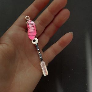 Handmade Pink Crystal Rock Spoon:)